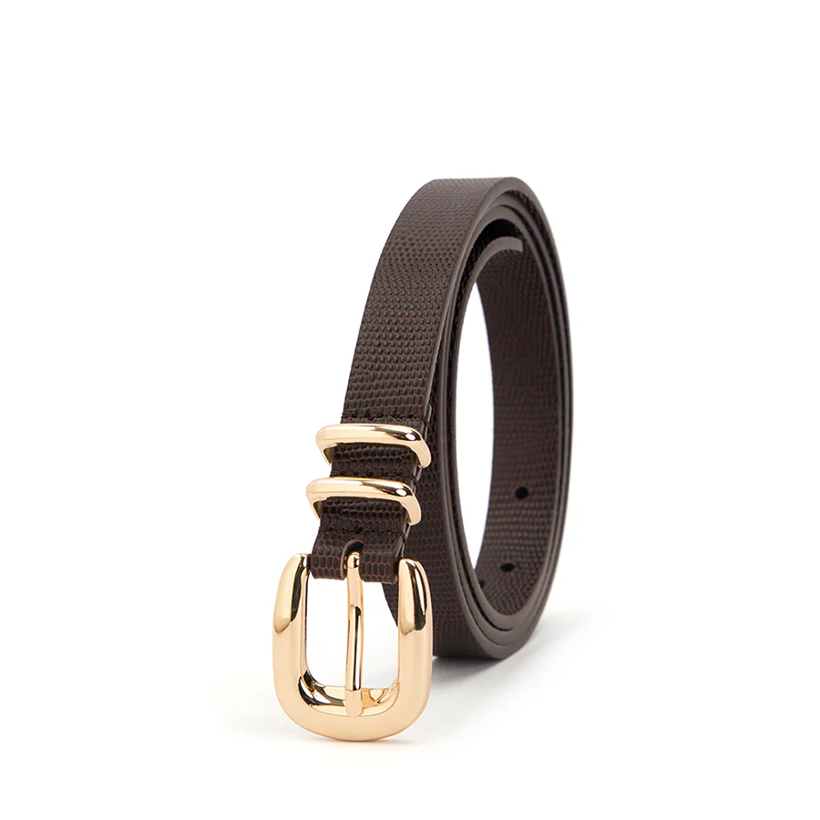 ADELE BELT - CHOCOLATE LIZARD LEATHER - Image 5
