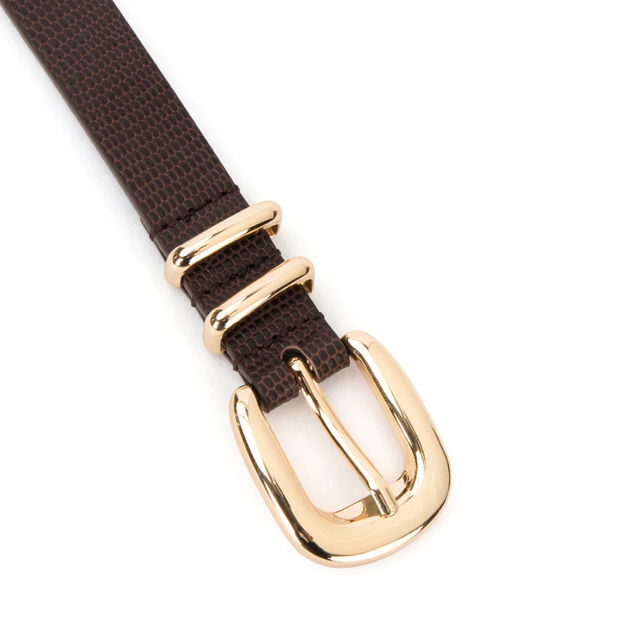 ADELE BELT - CHOCOLATE LIZARD LEATHER - Image 7