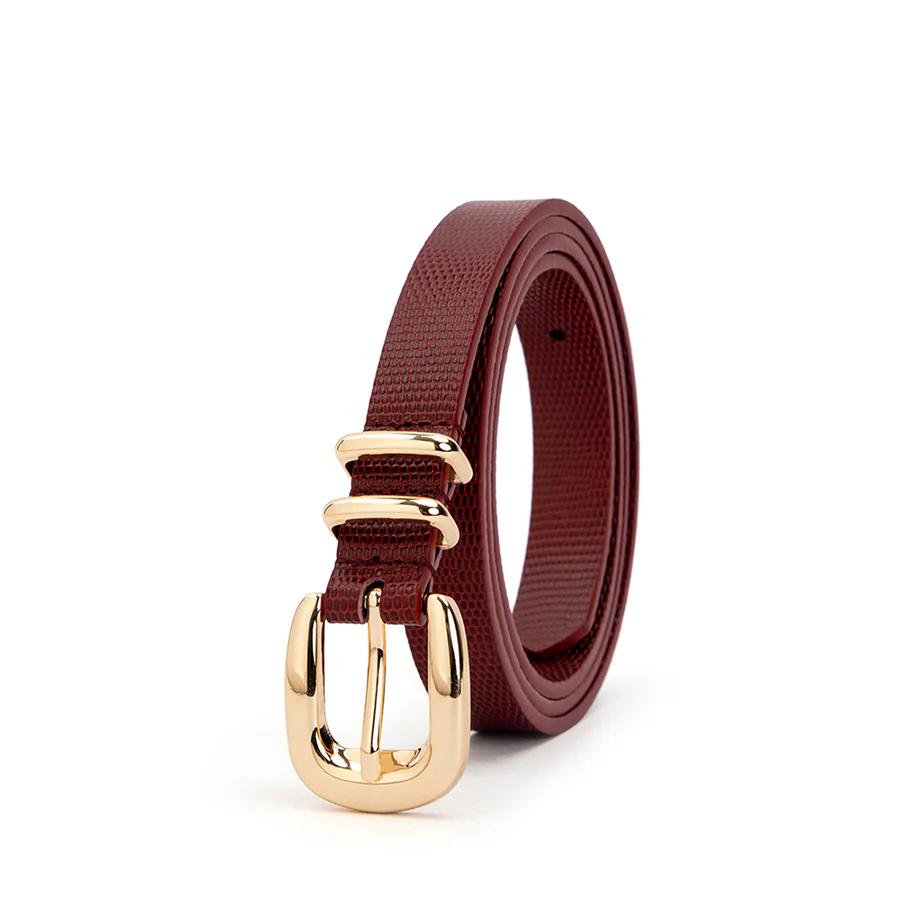 ADELE BELT - GARNET LIZARD LEATHER - Image 5