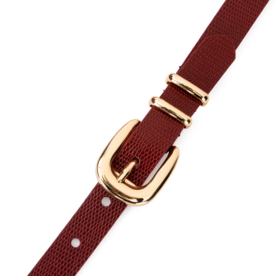 ADELE BELT - GARNET LIZARD LEATHER - Image 6