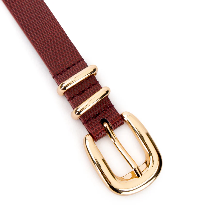 ADELE BELT - GARNET LIZARD LEATHER - Image 8