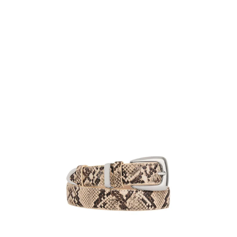 BRYNLEE BELT - CREAM SNAKE/SILVER