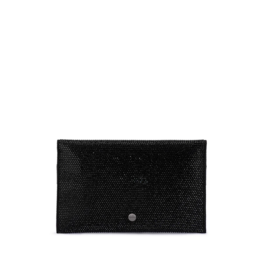 CARA CRYSTAL ENVELOPE CLUTCH - BLACK - Image 2