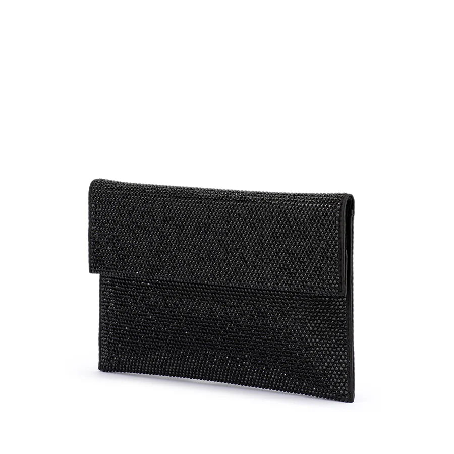 CARA CRYSTAL ENVELOPE CLUTCH - BLACK - Image 3