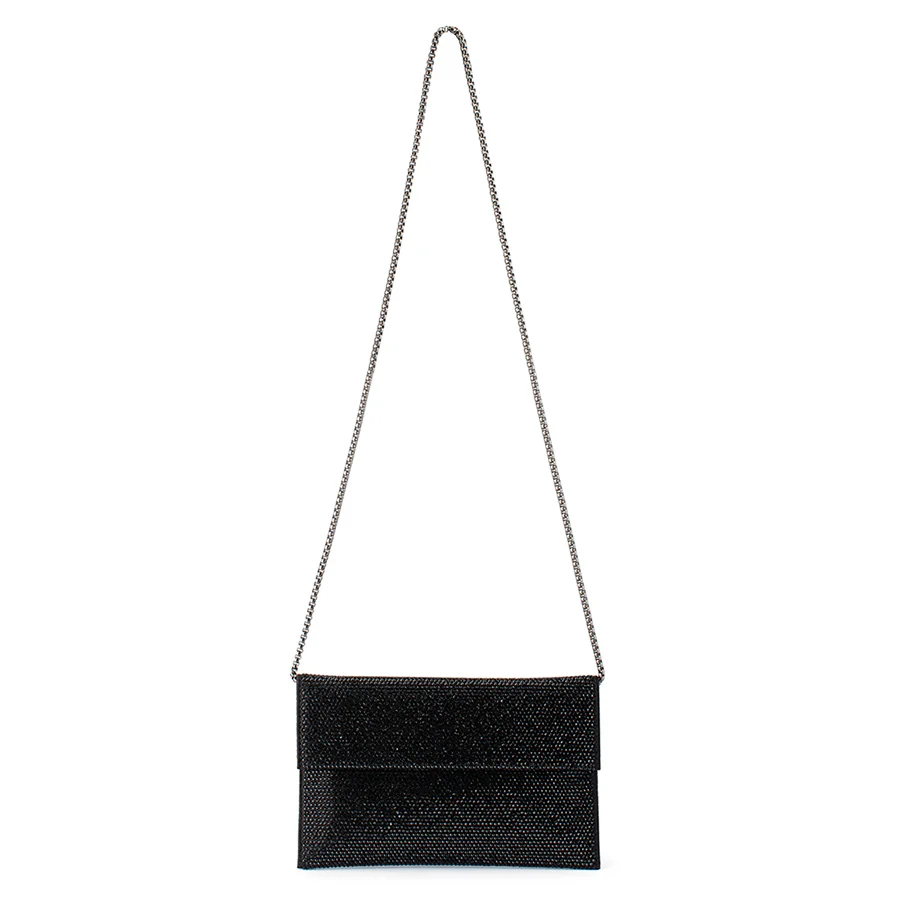 CARA CRYSTAL ENVELOPE CLUTCH - BLACK - Image 4