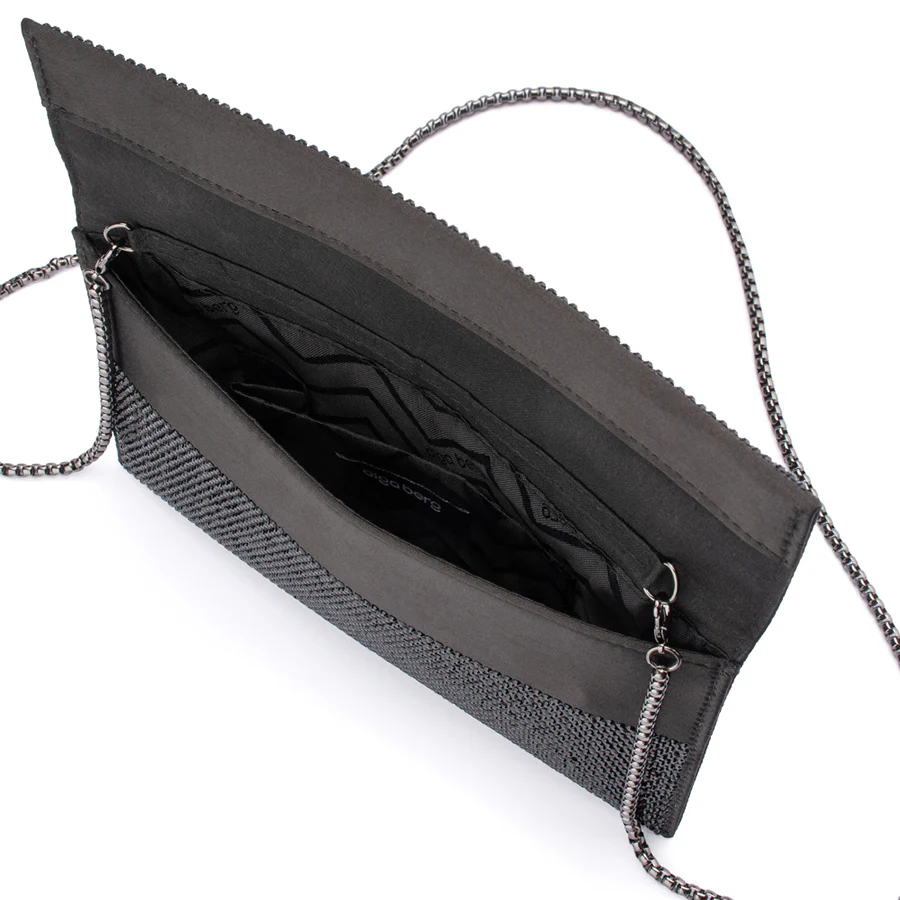 CARA CRYSTAL ENVELOPE CLUTCH - BLACK - Image 5