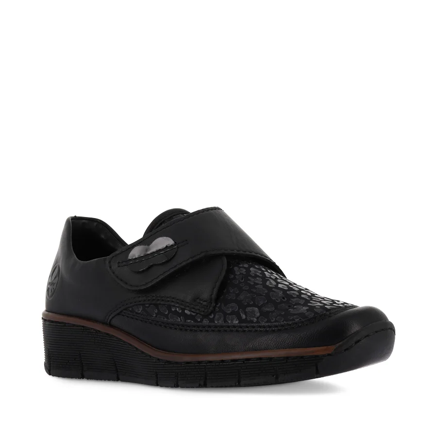 CARIE 537C0 - BLACK LEATHER/STRETCH COMBO - Image 3