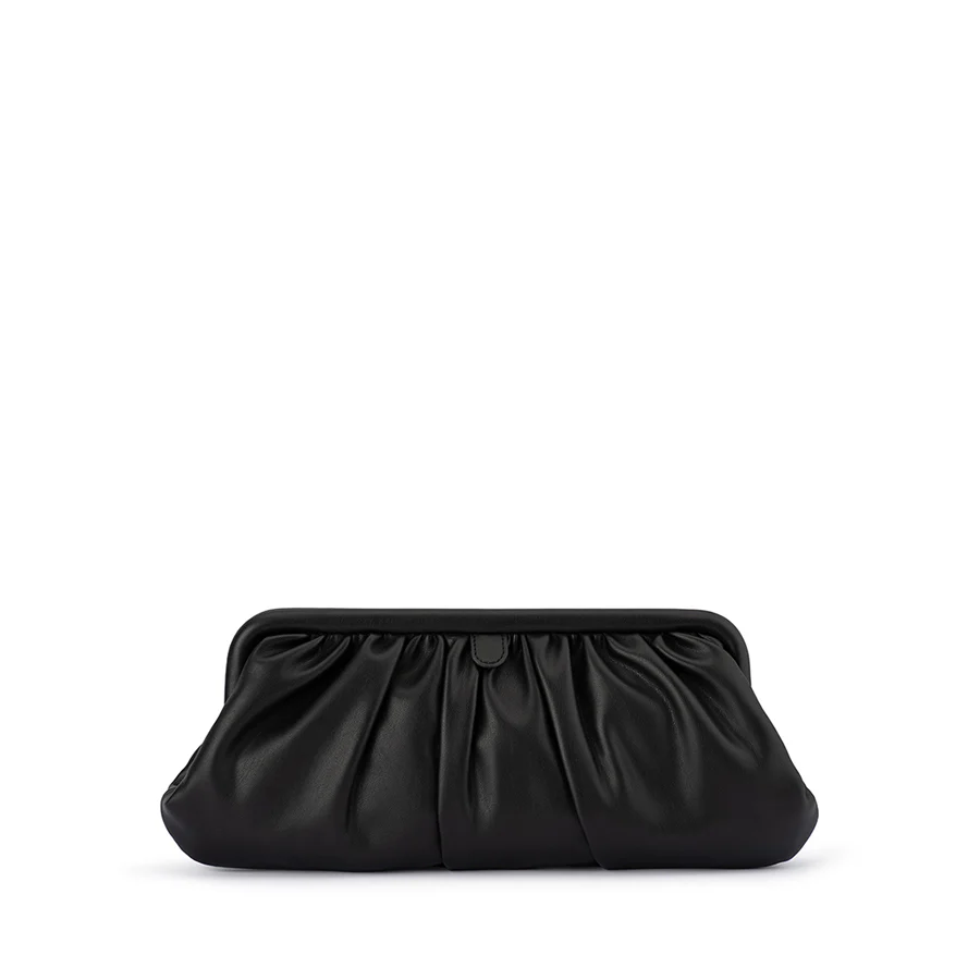 CATHERINE GATHERED CLUTCH - BLACK
