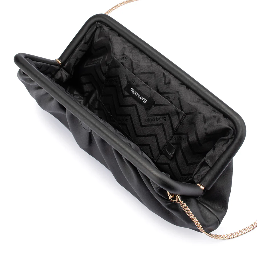CATHERINE GATHERED CLUTCH - BLACK - Image 3