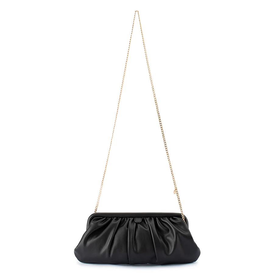 CATHERINE GATHERED CLUTCH - BLACK - Image 4