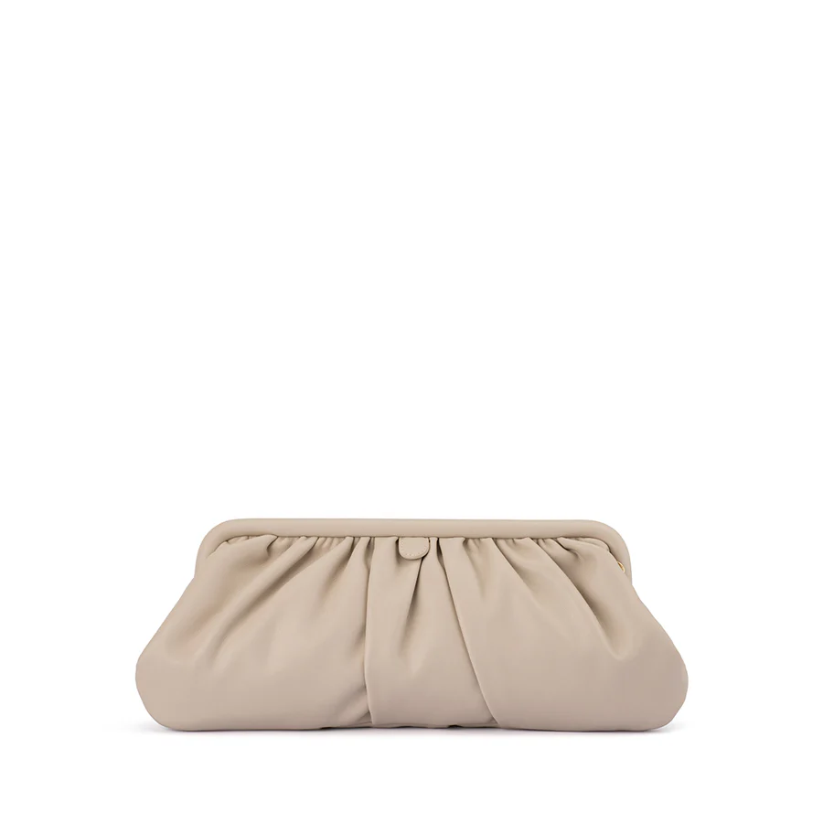 CATHERINE GATHERED CLUTCH - MINK