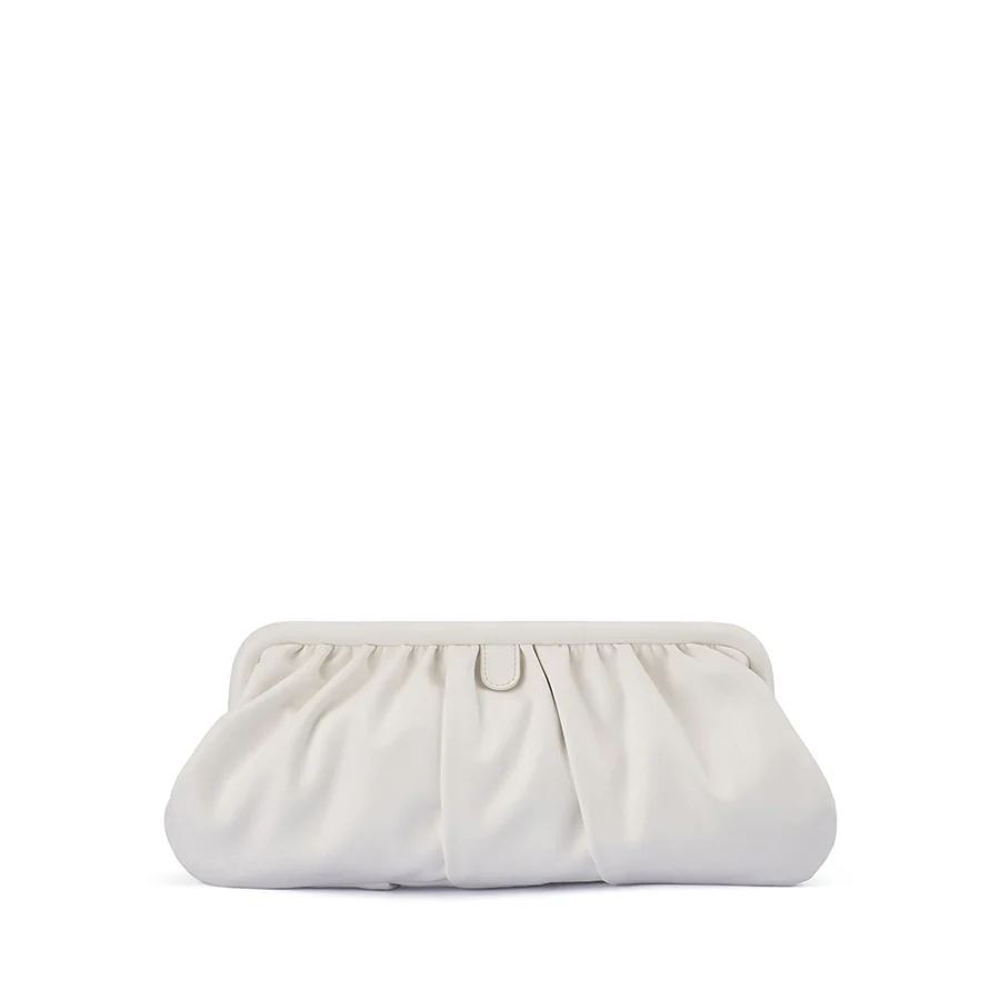 CATHERINE GATHERED CLUTCH - WHITE