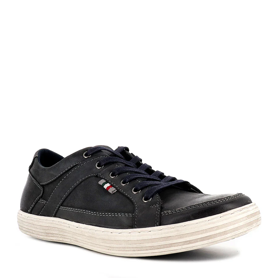 CLARKE - NAVY LEATHER - Image 3