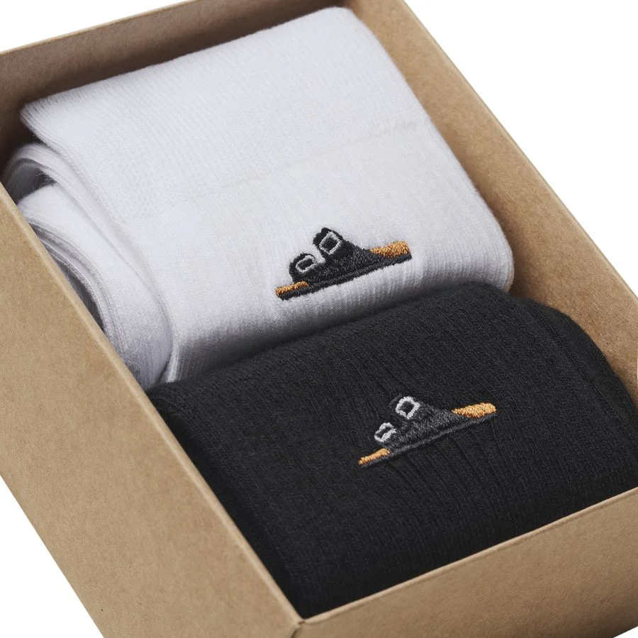 COTTON RIBBED SOCKS 2 PACK - BLACK/WHITE - Image 4