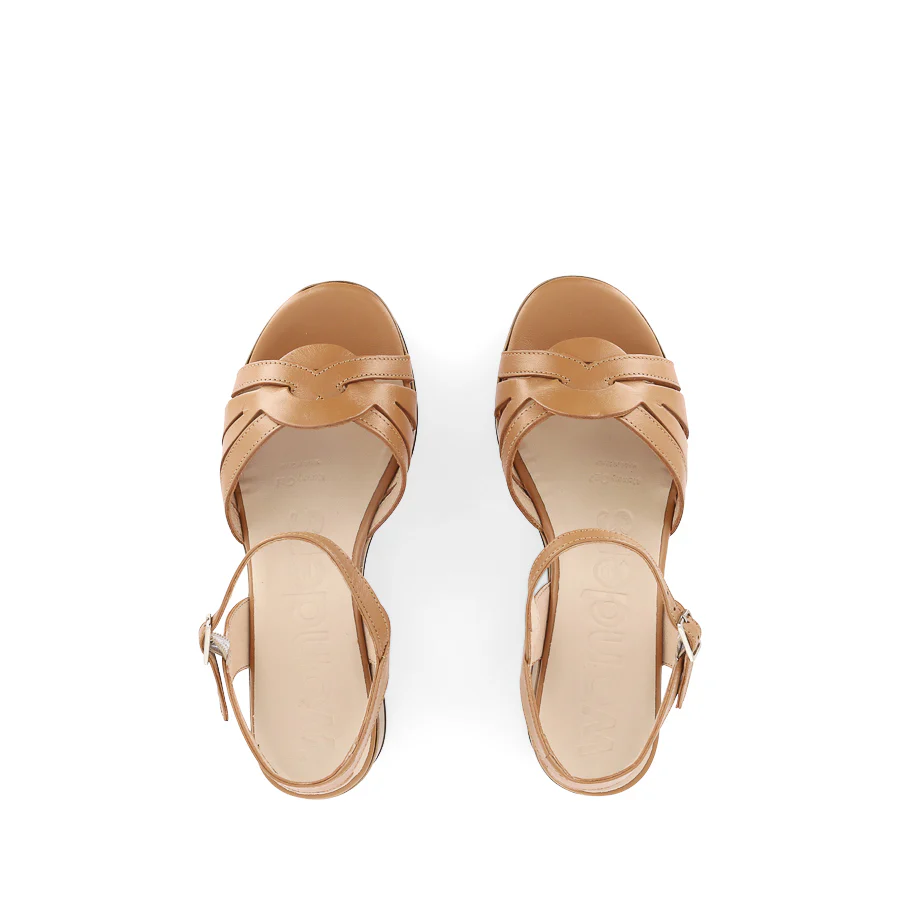 DAISY D-8851-P - TAN LEATHER NATURAL HEEL - Image 5