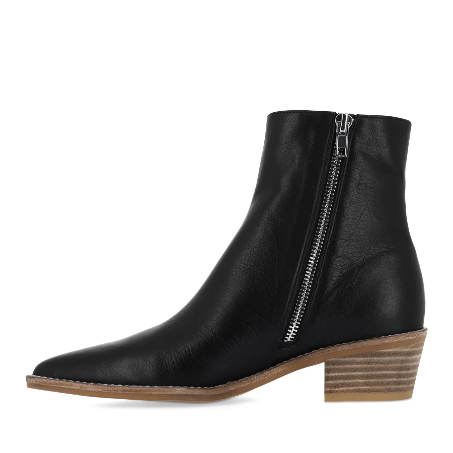 DEMPS - BLACK LEATHER NATURAL HEEL - Image 2