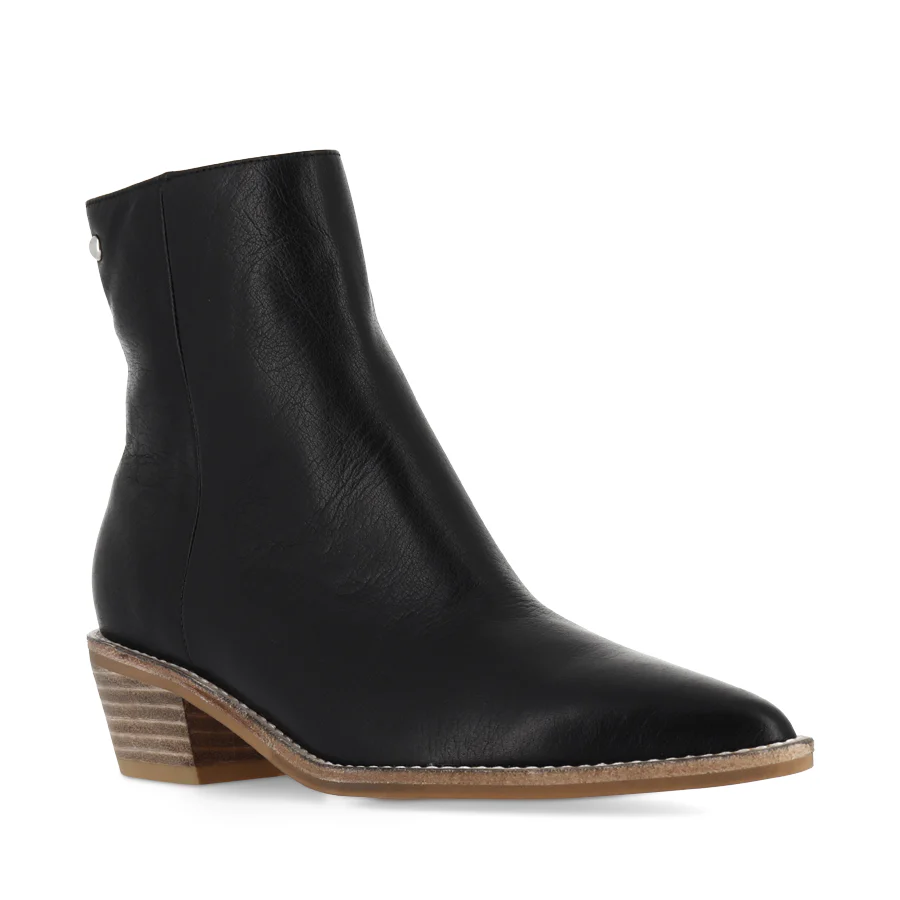 DEMPS - BLACK LEATHER NATURAL HEEL - Image 3