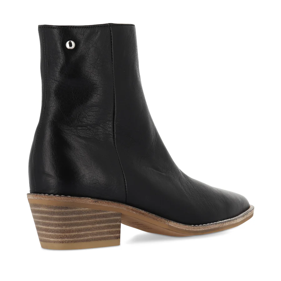 DEMPS - BLACK LEATHER NATURAL HEEL - Image 4