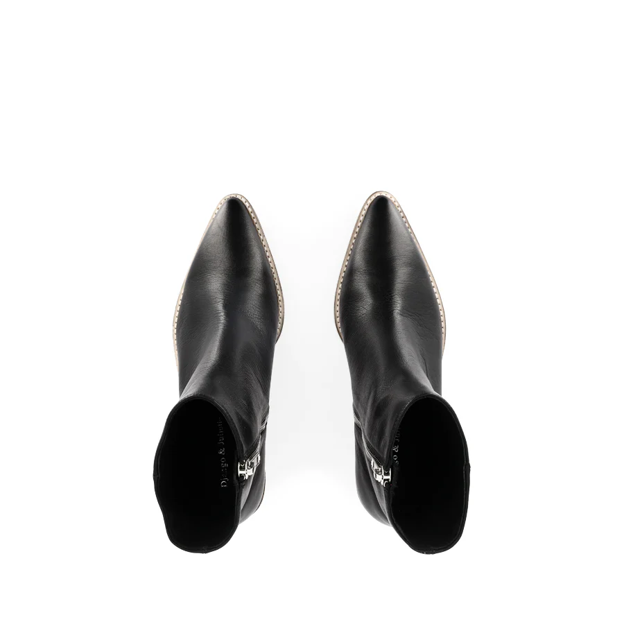 DEMPS - BLACK LEATHER NATURAL HEEL - Image 5