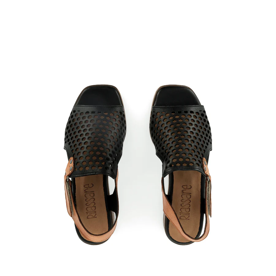 DENISE - BLACK/TAN MIX LEATHER - Image 5