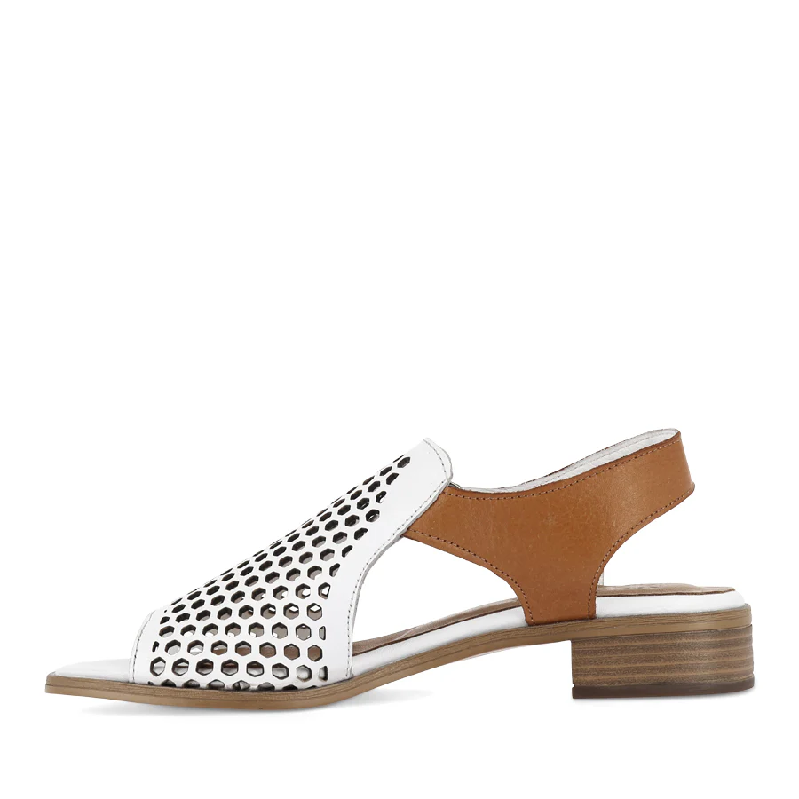 DENISE - WHITE TAN MIX LEATHER - Image 2