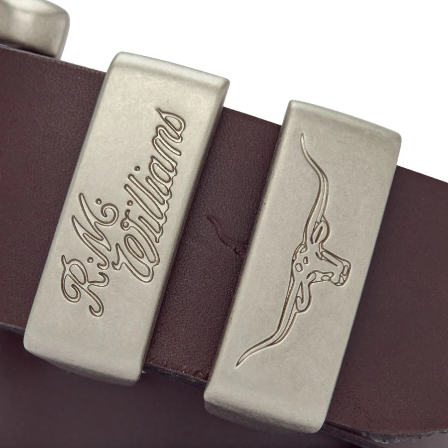 DROVER BELT 1 1/2" 3 PIECE SOLID HIDE LEATHER - CHESTNUT - Image 3