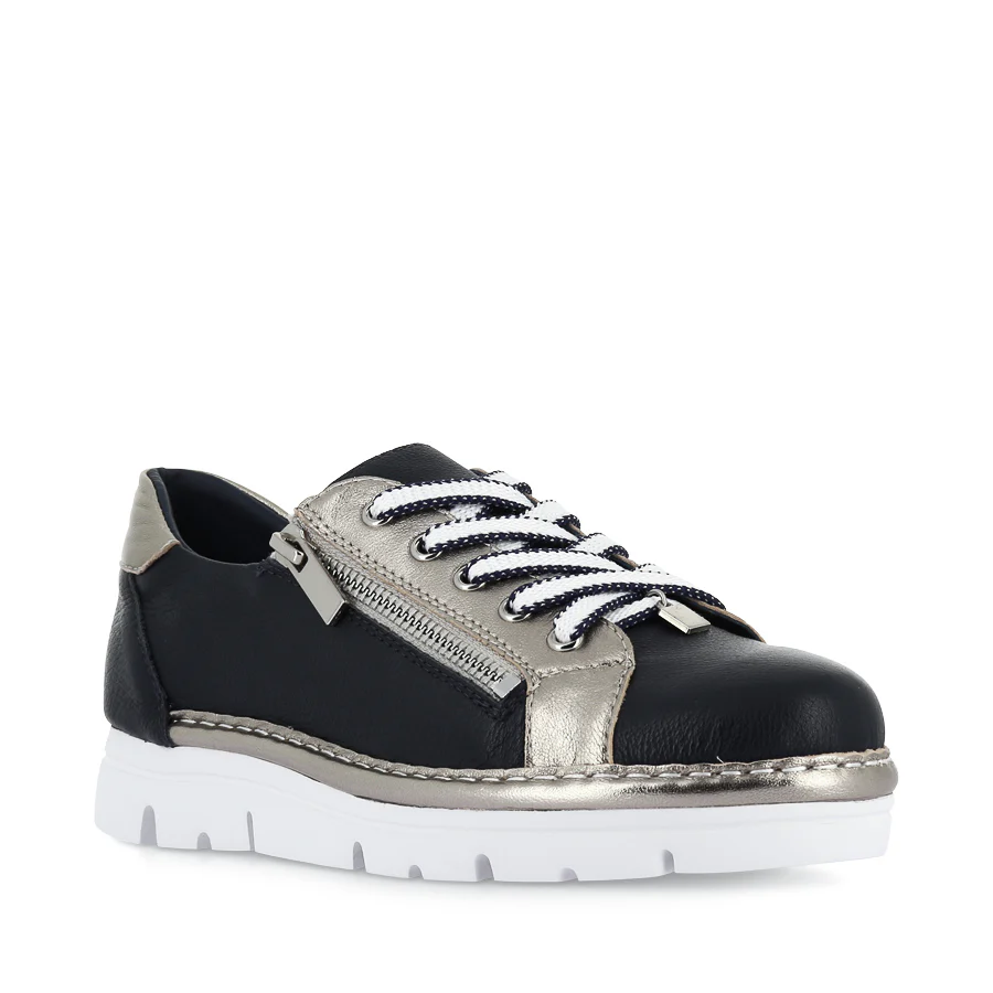 ELOS - NAVY ARGENTO LEATHER - Image 3