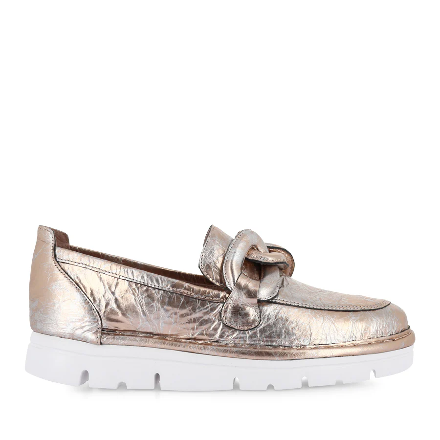 ERORA - ROSE GOLD CRACKLE LEATHER / SILVER METAL