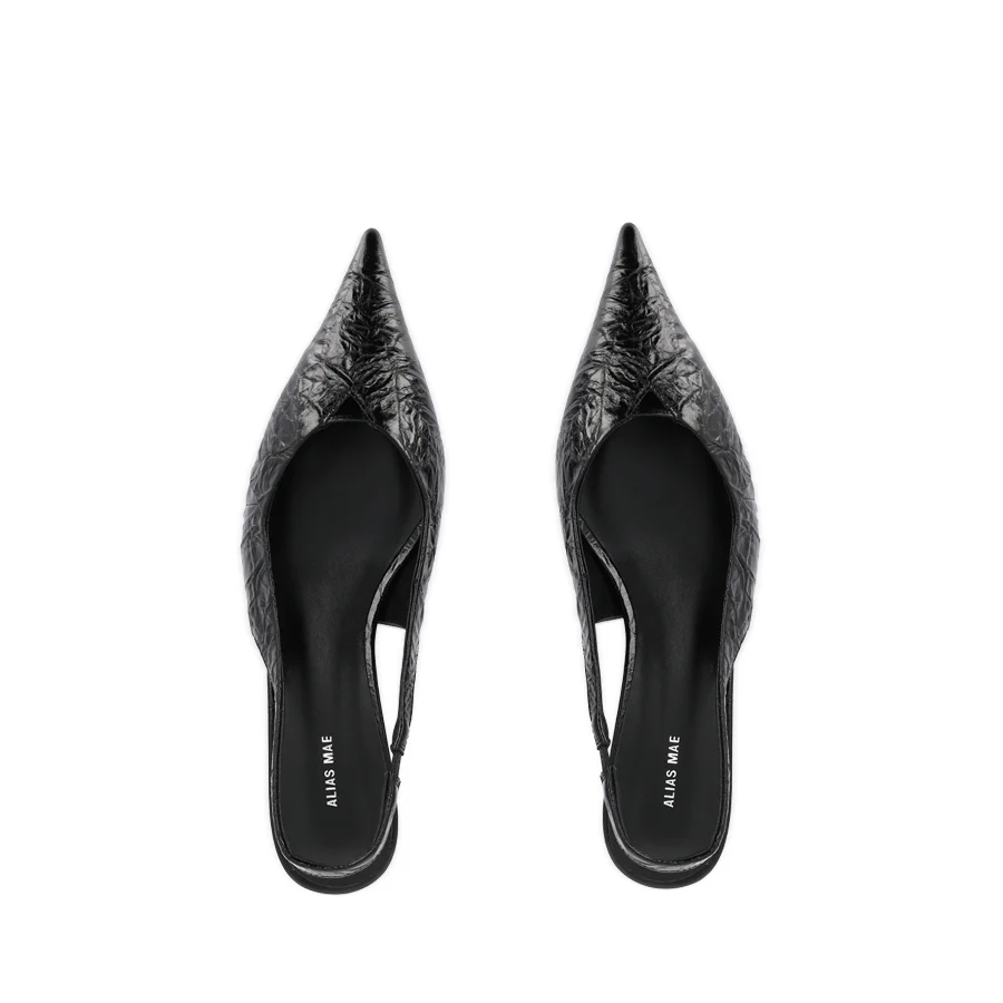EVETTE - BLACK OILY CRINKLE LEATHER - Image 5