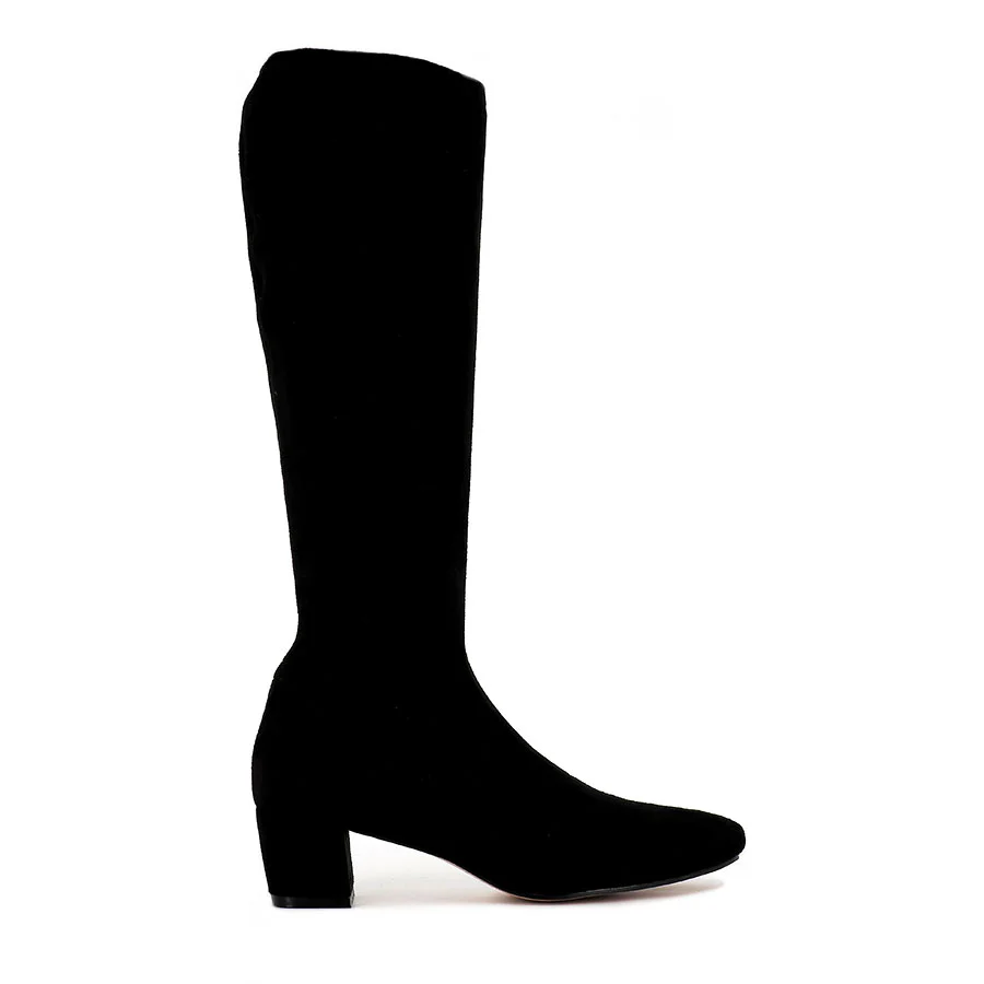HAYLEYS - BLACK STRETCH MICROSUEDE
