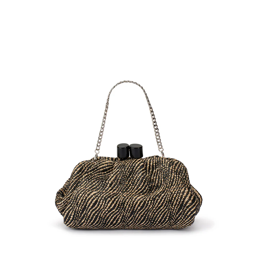 ADDISON WOVEN CLUTCH - BLACK - Image 3