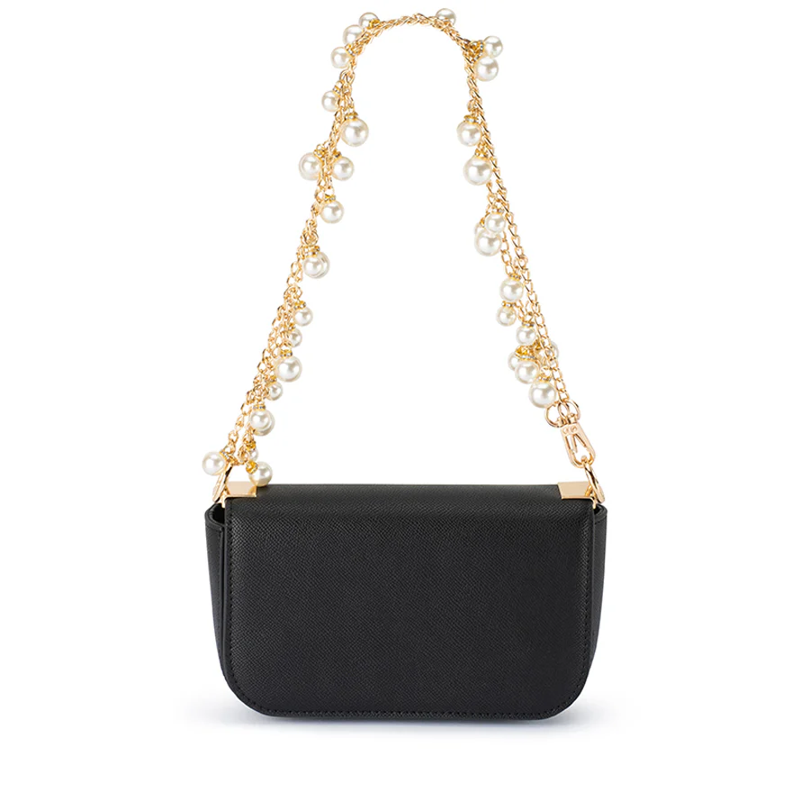 LYLA PEARL SHOULDER BAG - BLACK - Image 4