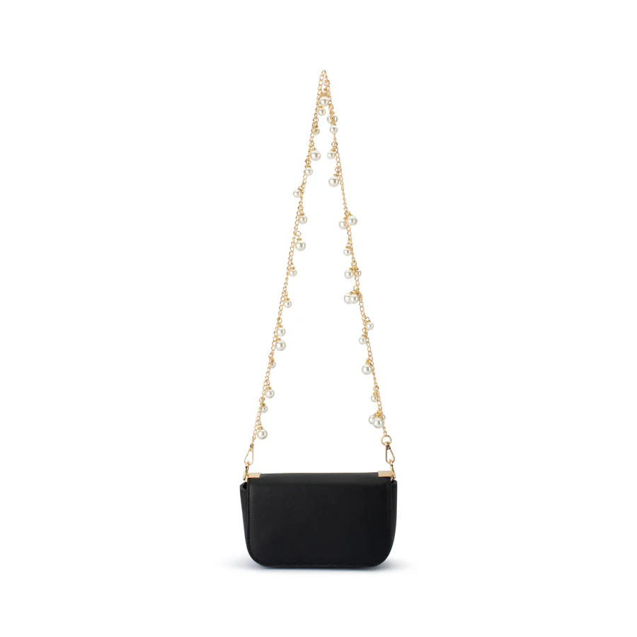 LYLA PEARL SHOULDER BAG - BLACK - Image 5