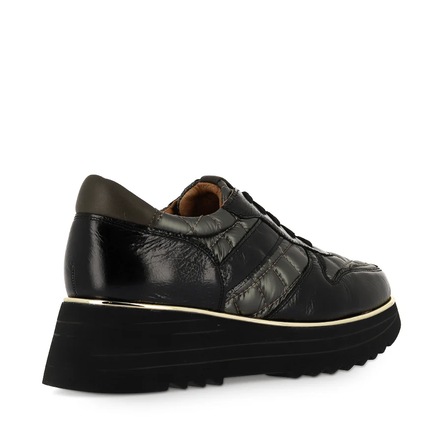 HELENA - BLACK PATENT / KHAKI NYLON - Image 4