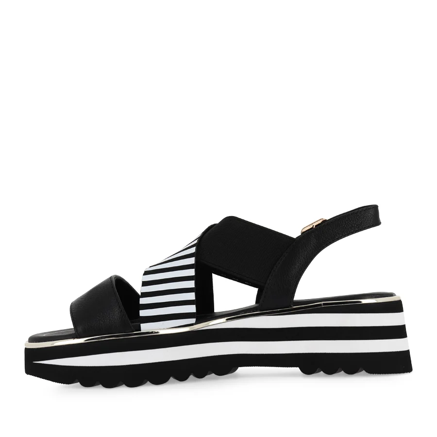 HUNTERS - BLACK LEATHER / BLACK WHITE ELASTIC - Image 2