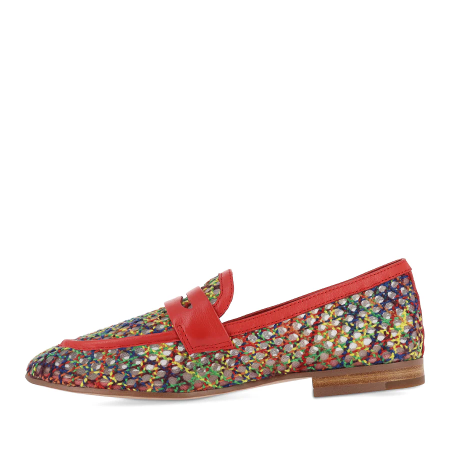 IRAS - BRIGHT MULTI RED RAFFIA LEATHER - Image 2
