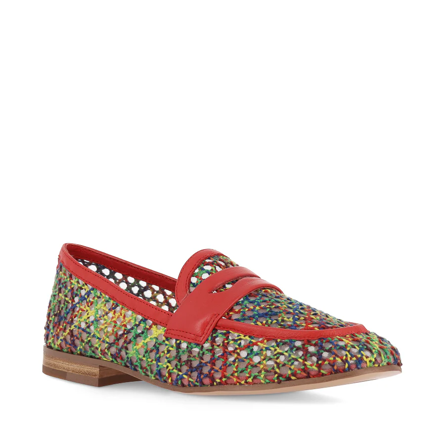 IRAS - BRIGHT MULTI RED RAFFIA LEATHER - Image 3