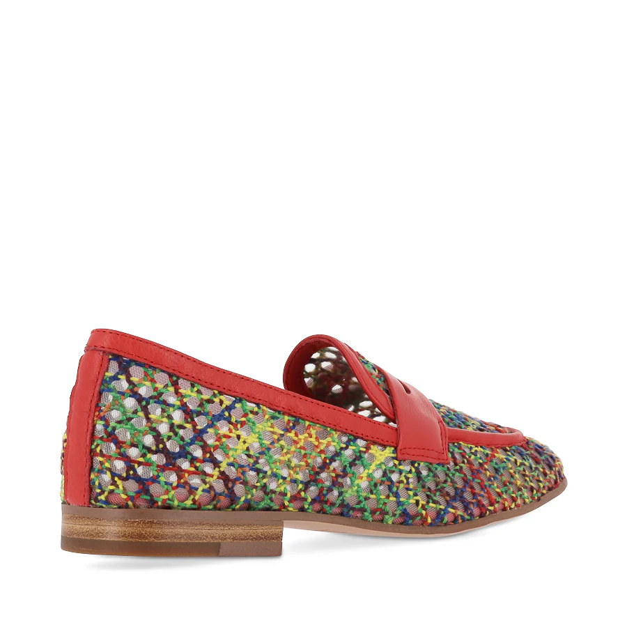 IRAS - BRIGHT MULTI RED RAFFIA LEATHER - Image 4