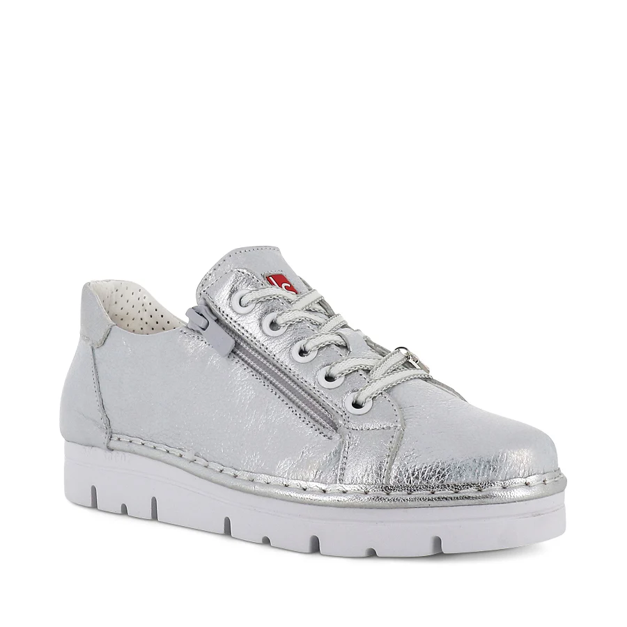 JACKIE JS-2001 - SILVER METALLIC LEATHER - Image 3