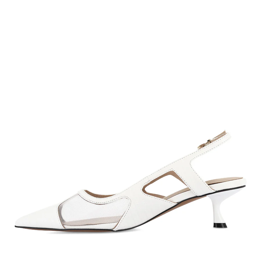 JAMIE - WHITE CROC EMBOSSED LEATHER - Image 2