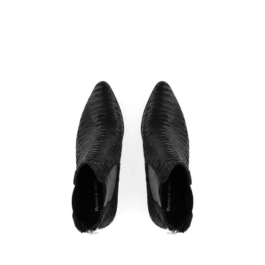 JENNIER - BLACK STRIPE/CUT LEATHER - Image 5