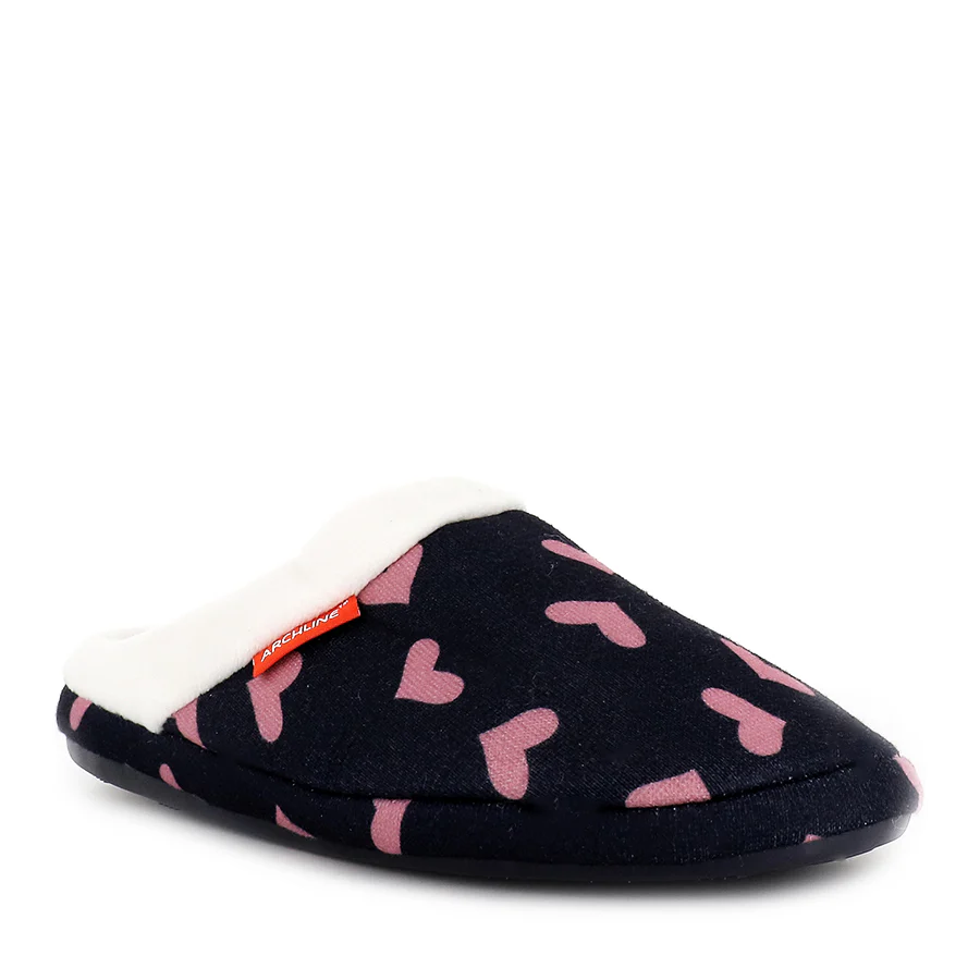 KALLI SLIP ON - NAVY PINK HEARTS - Image 3
