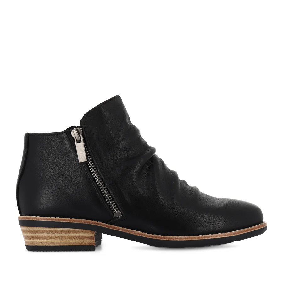 LANKIN - BLACK LEATHER NATURAL HEEL