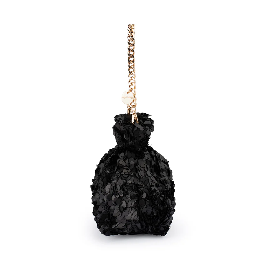 MATTIE SEQUIN POUCH - BLACK - Image 3