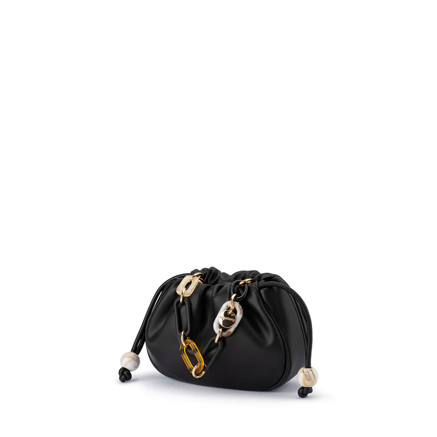 MAVIS ACRYLIC HANDLE POUCH - BLACK - Image 3