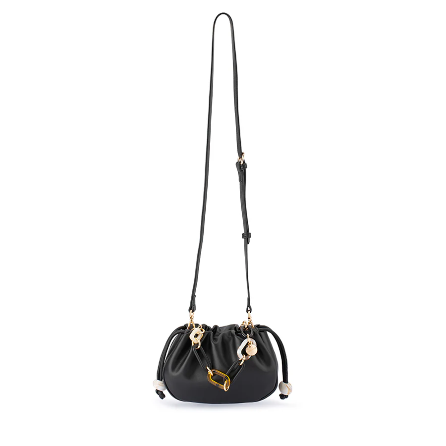 MAVIS ACRYLIC HANDLE POUCH - BLACK - Image 4