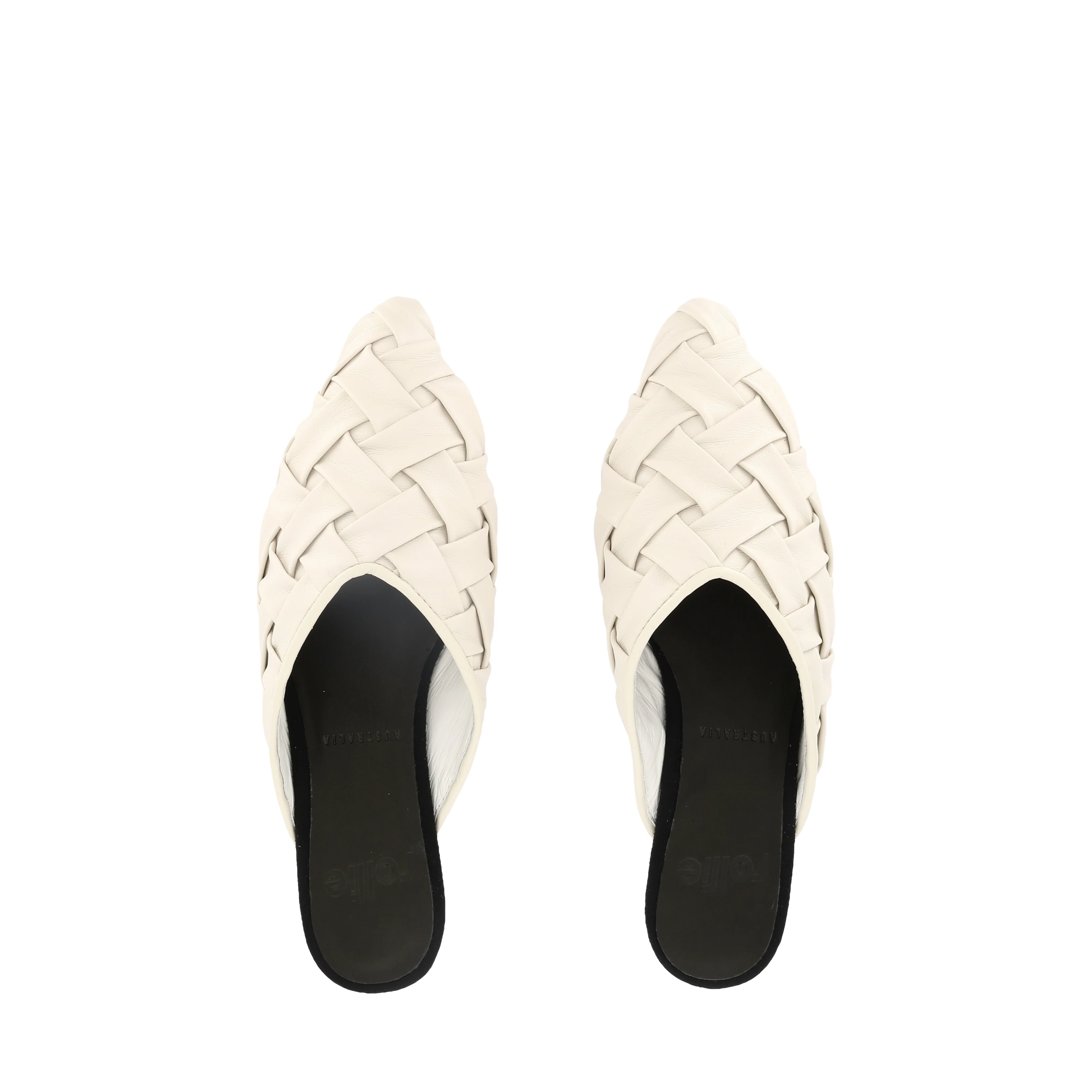POINTED MULE SOFT - WOVEN WHITE LEATHER - Image 5