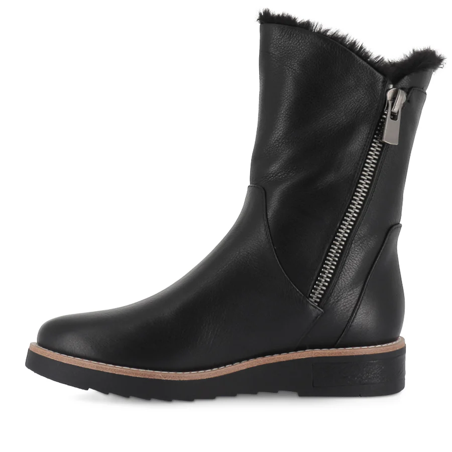 RHEMY - BLACK BLACK LEATHER/FUR - Image 2