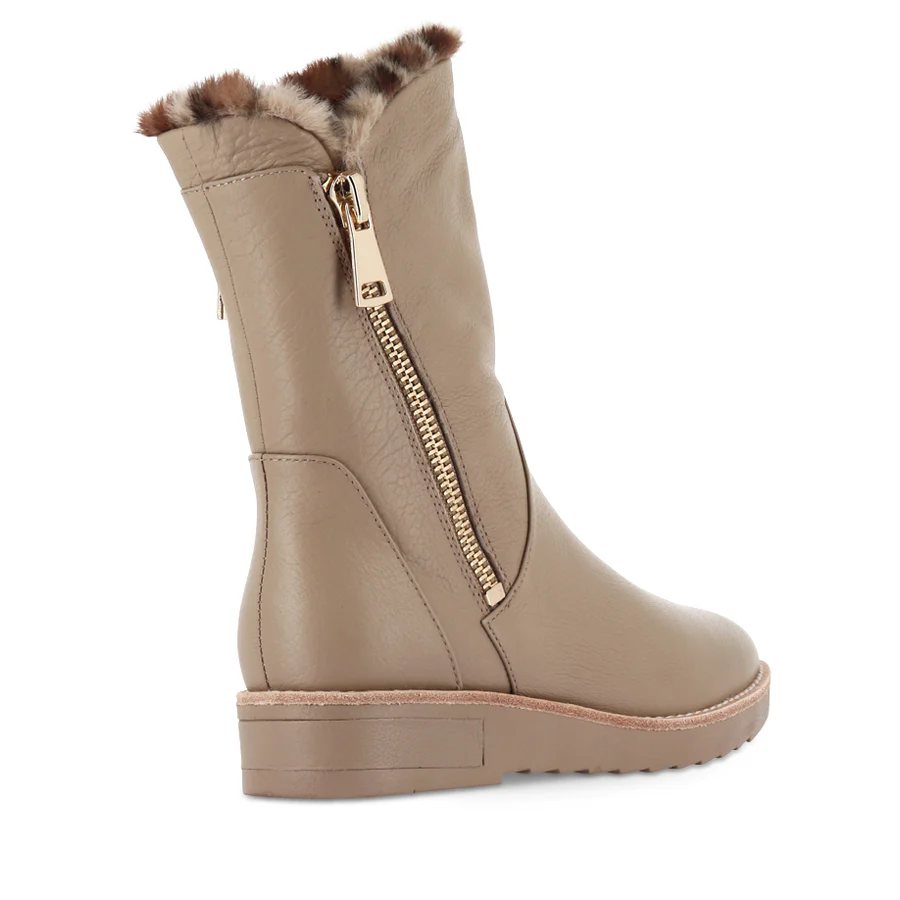 RHEMY - LIGHT TAUPE LEOPARD LEATHER/FUR - Image 4
