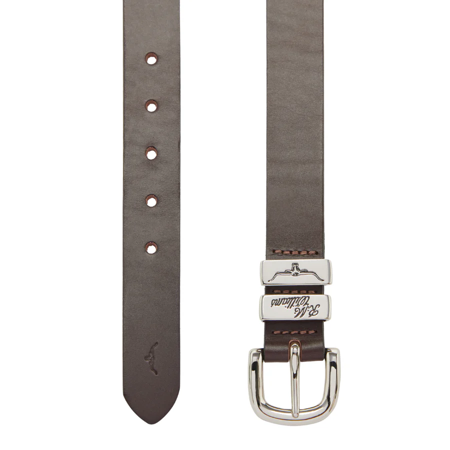SLIM DROVER BELT 1 1/4" 3 PIECE SOLID HIDE LEATHER - CHESTNUT - Image 3